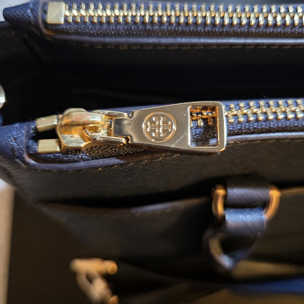 Tory Burch Navy Blue Satchel - Picture 11 of 16
